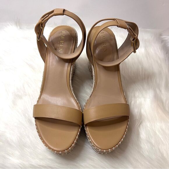 s-l1200.jpg Lauren Ralph Lauren Women\'s Hilarie Ankle-Strap Espadrille Wedge Sandals Sz 11